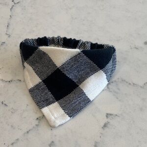 Mini Buffalo Plaid, Black and White stretch Dog Bandana